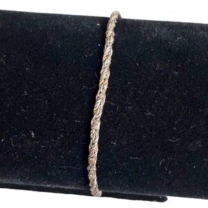Vintage Petite Sterling Silver Twisted Rope Chain Bracelet 7” Italy 925 Estate